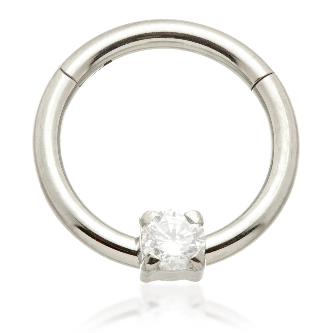 Ti Couture Front Facing Prong Gem Hinged Ring