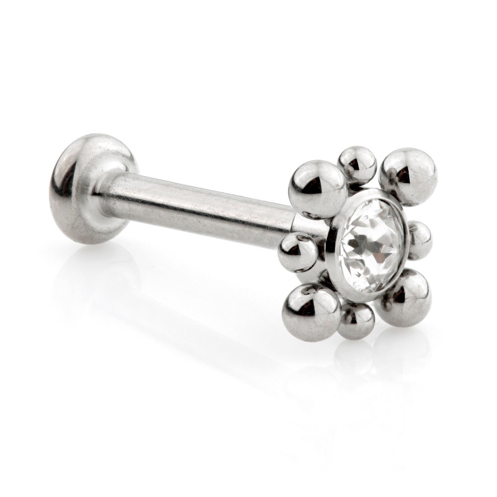 Ti Couture Internal Ti Labrets Gem Dot-Square 1.2mm (0.8mm)
