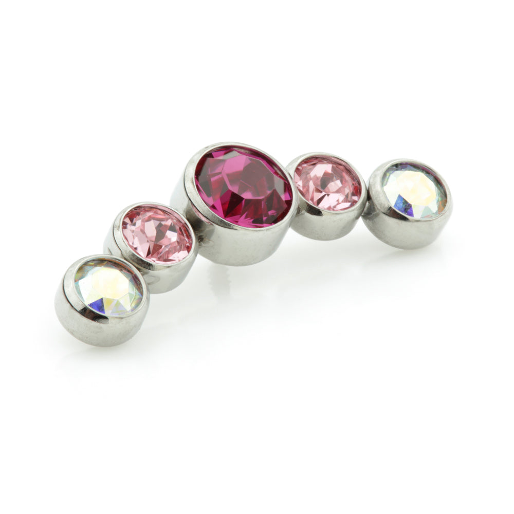 Ti Couture Internal Titanium Mixed Gem Crescent Attachment