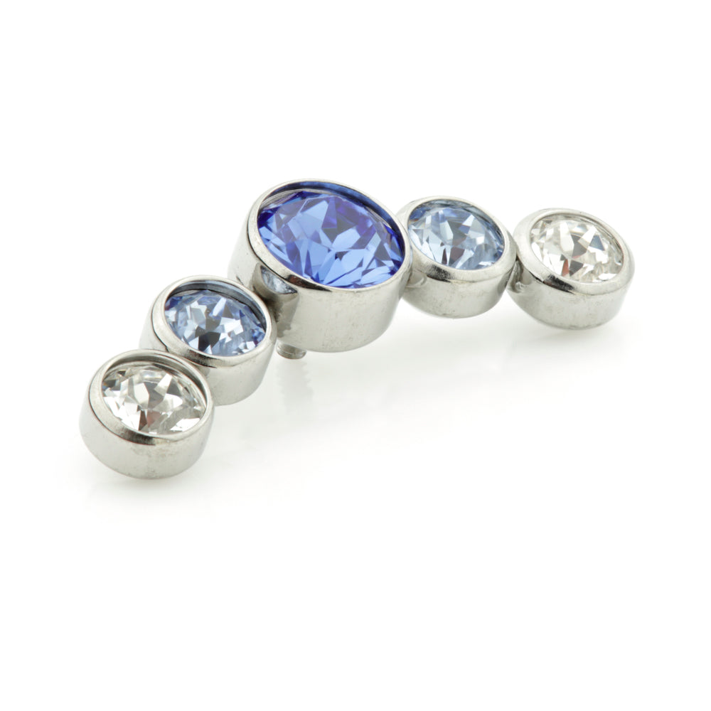 Ti Couture Internal Titanium Mixed Gem Crescent Attachment