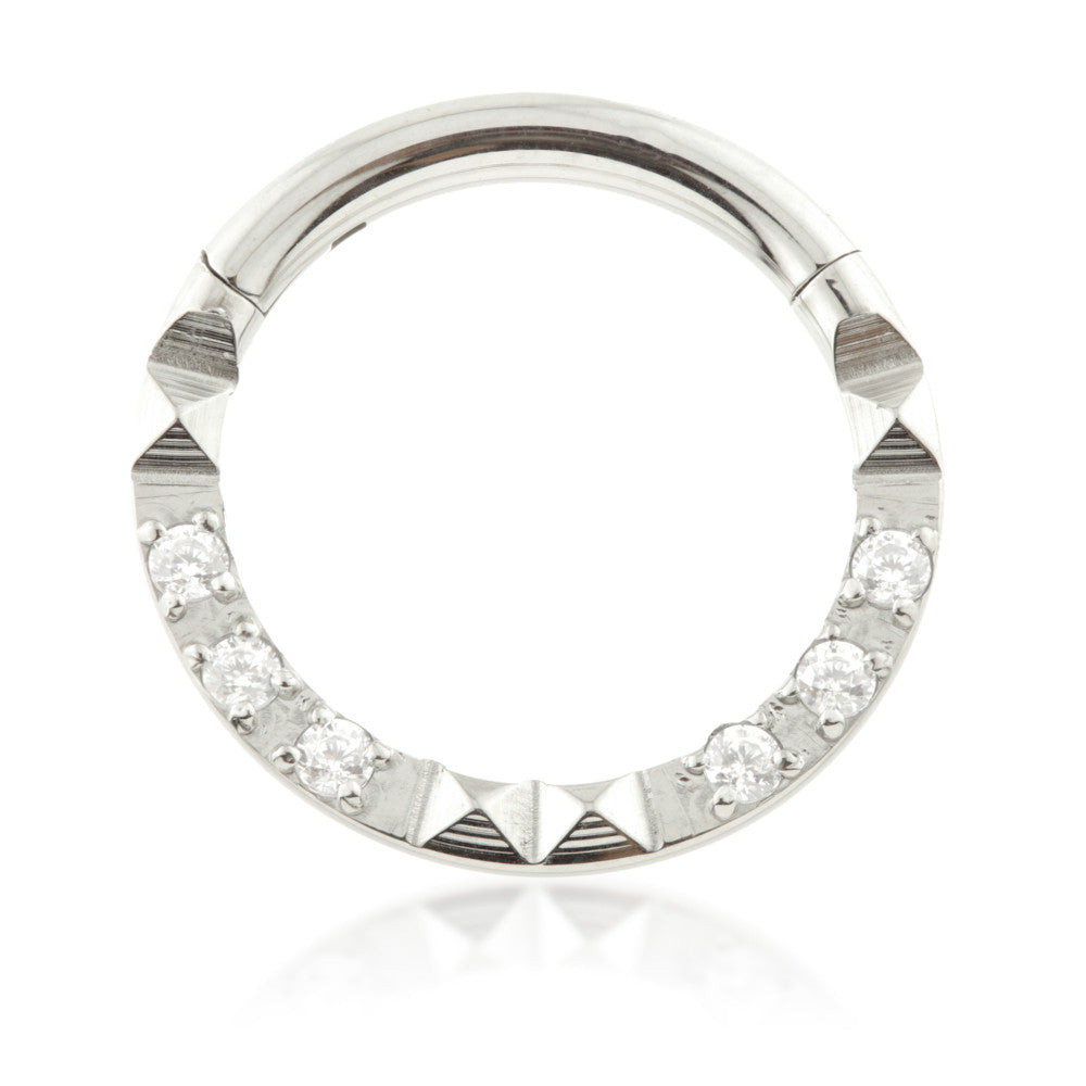 Ti Couture Multi Gem Front Facing Square Cut Hinged Ring