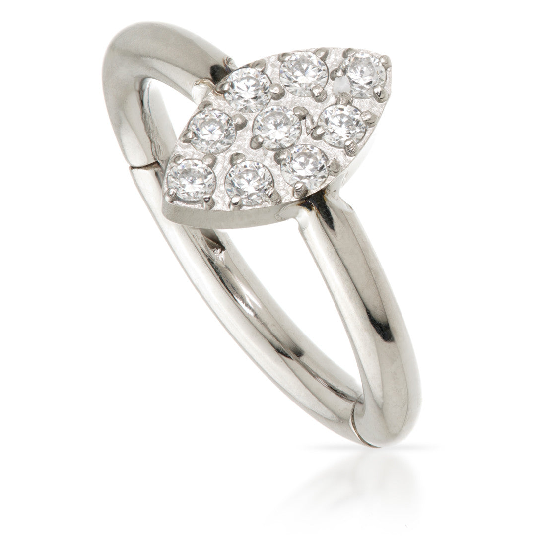 Ti Couture Oval Gem Hinged Ring