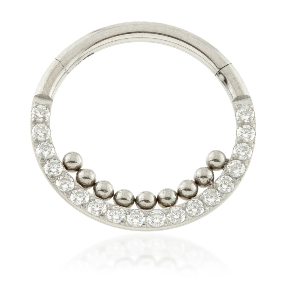 Ti Couture Pav� Set Ball Hinged Ring