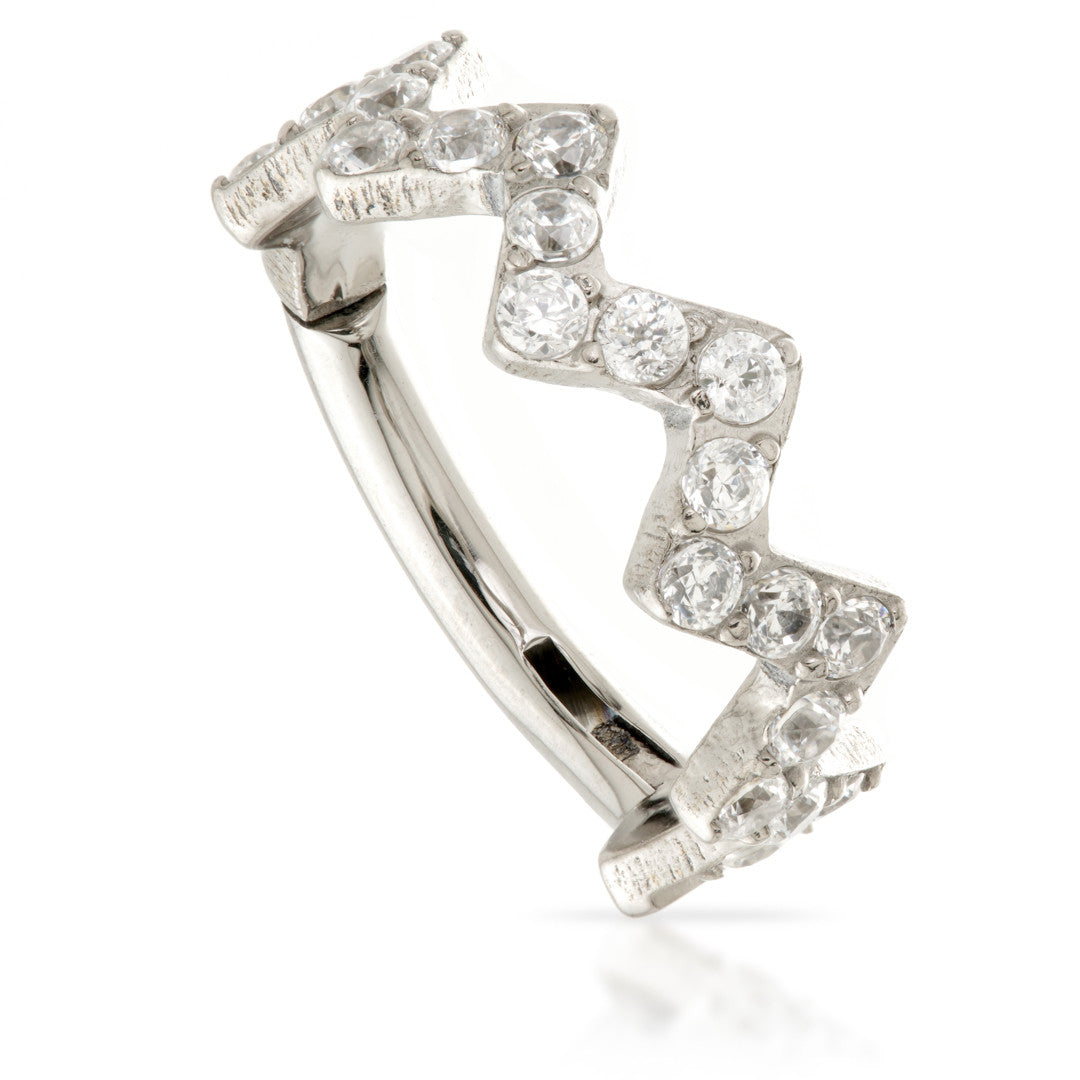 Ti Couture Pav� Zig-Zag Hinged Ring