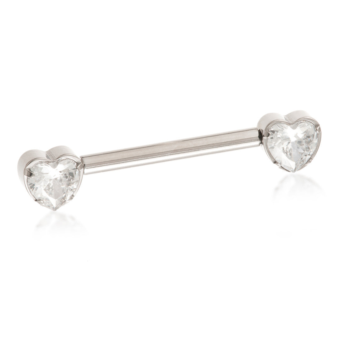 Ti Couture Threadless Jewelled Heart Nipple Bar