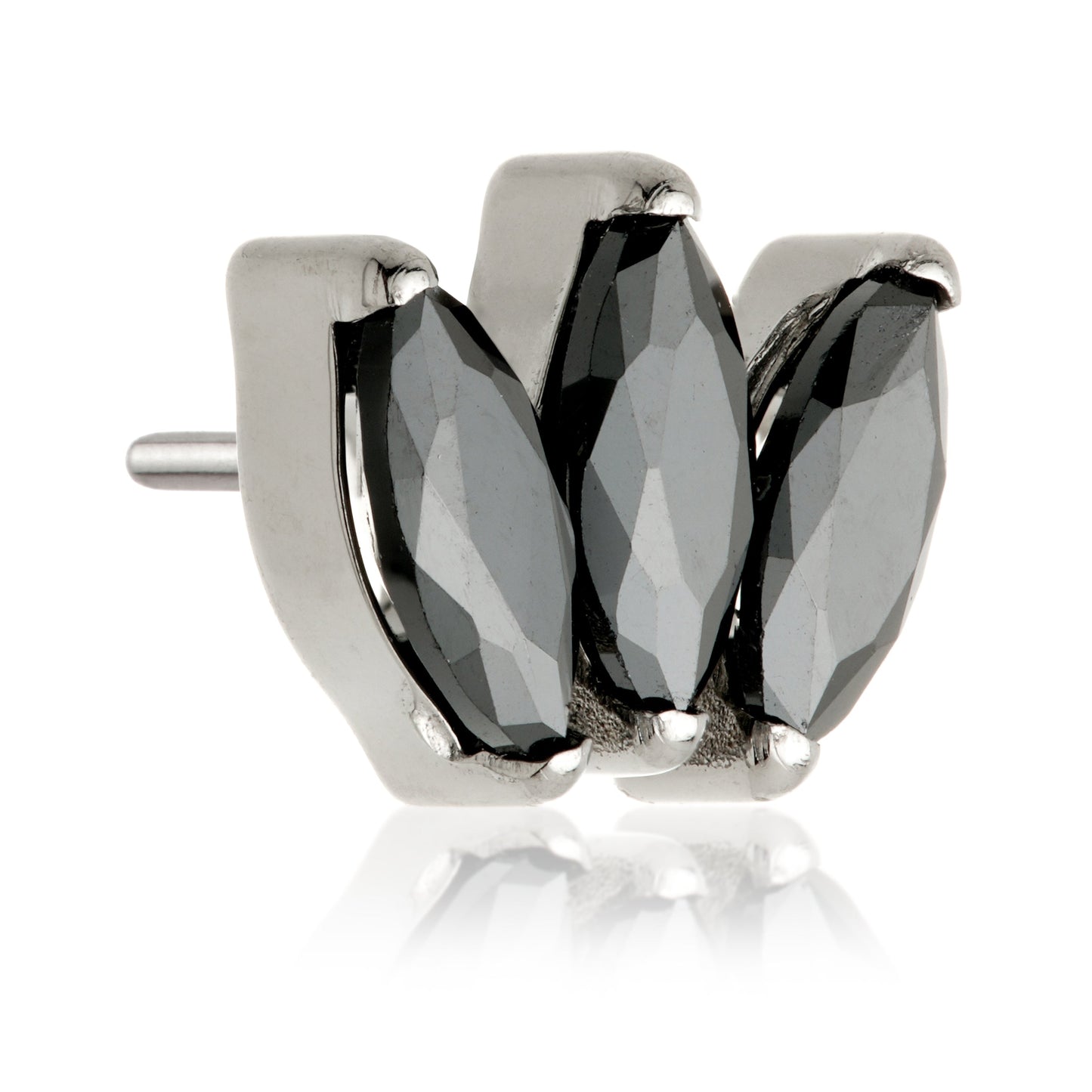 Ti Couture Threadless Triple Gem Prong Set Marquise Attachment