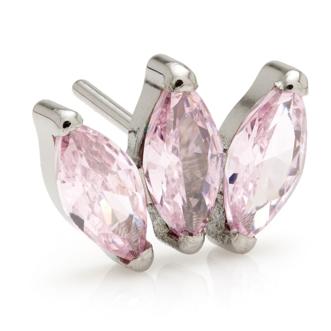 Ti Couture Threadless Triple Gem Prong Set Marquise Attachment