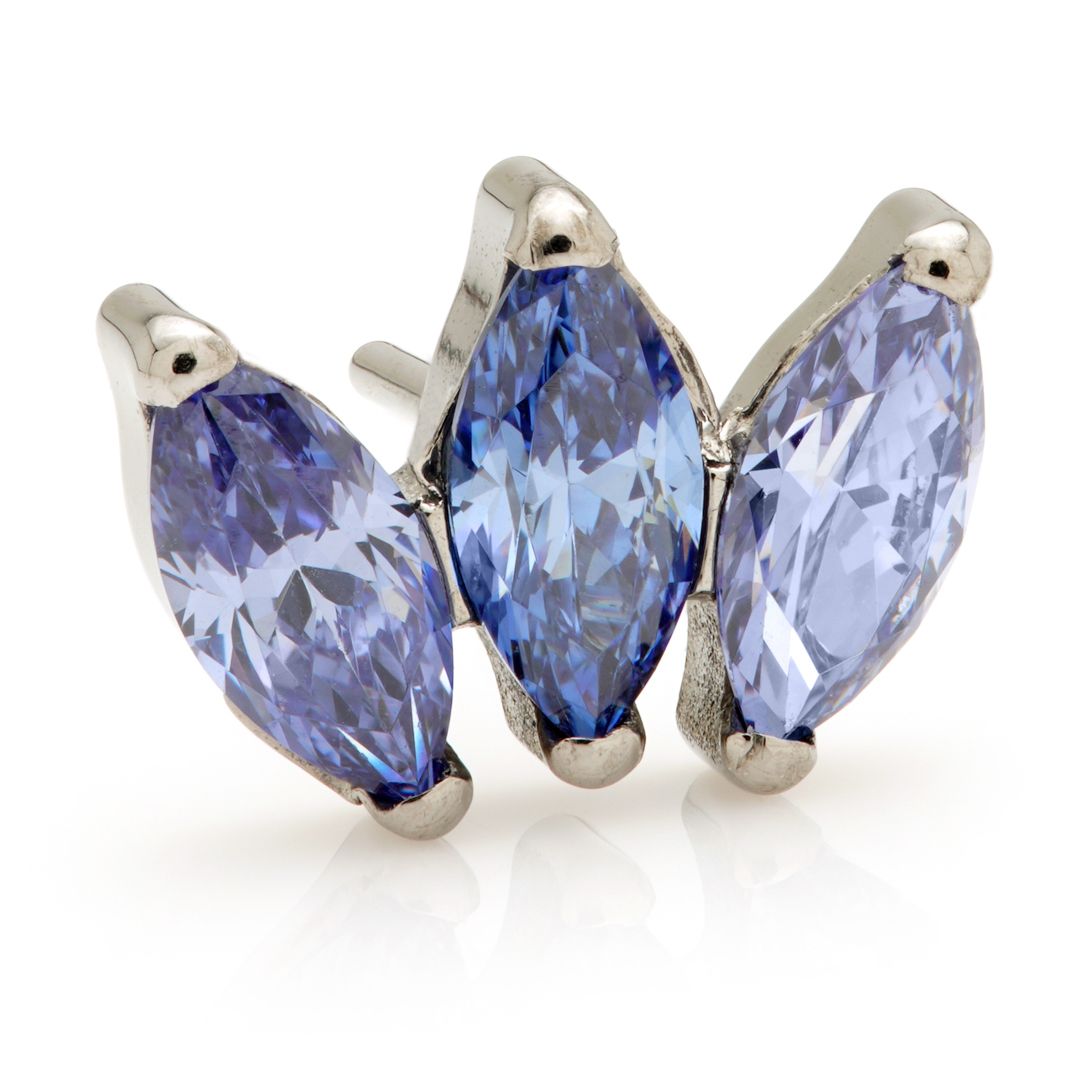 Ti Couture Threadless Triple Gem Prong Set Marquise Attachment