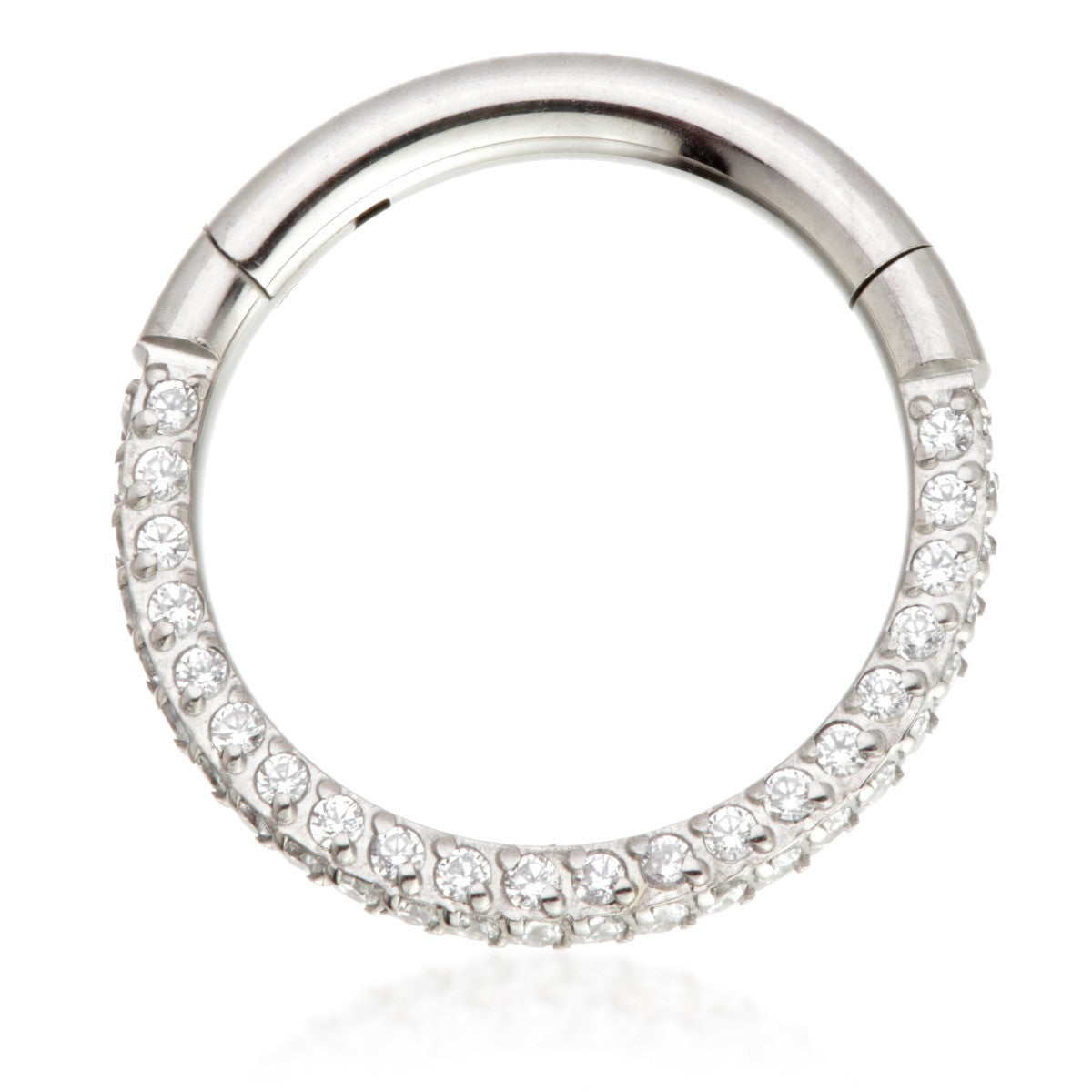 Ti Couture Triple Facing Pavé Gems Hinged Ring