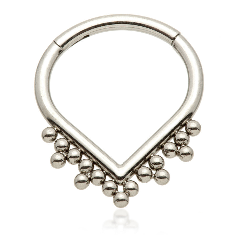 Ti Couture Wishbone Tribal Bead Cluster Hinged Ring