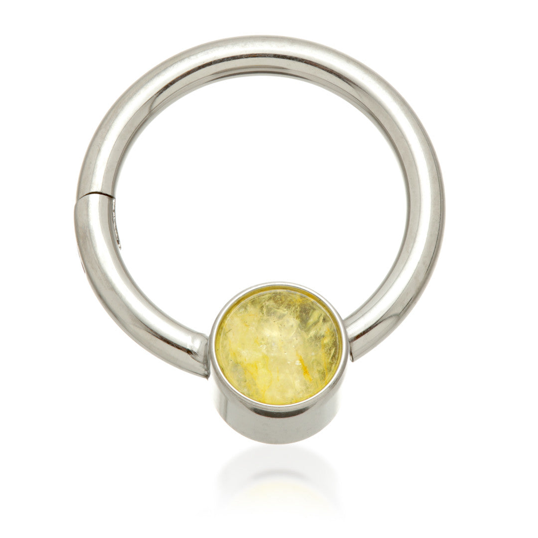 Ti Hinged Segment Ring with Citrine Stone Disk