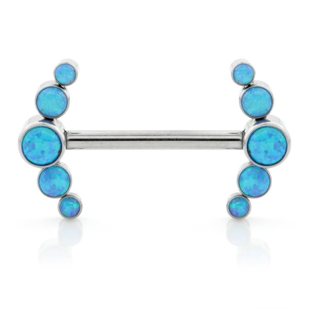 Ti Internal Forward Facing Double Crescent Opal Barbell
