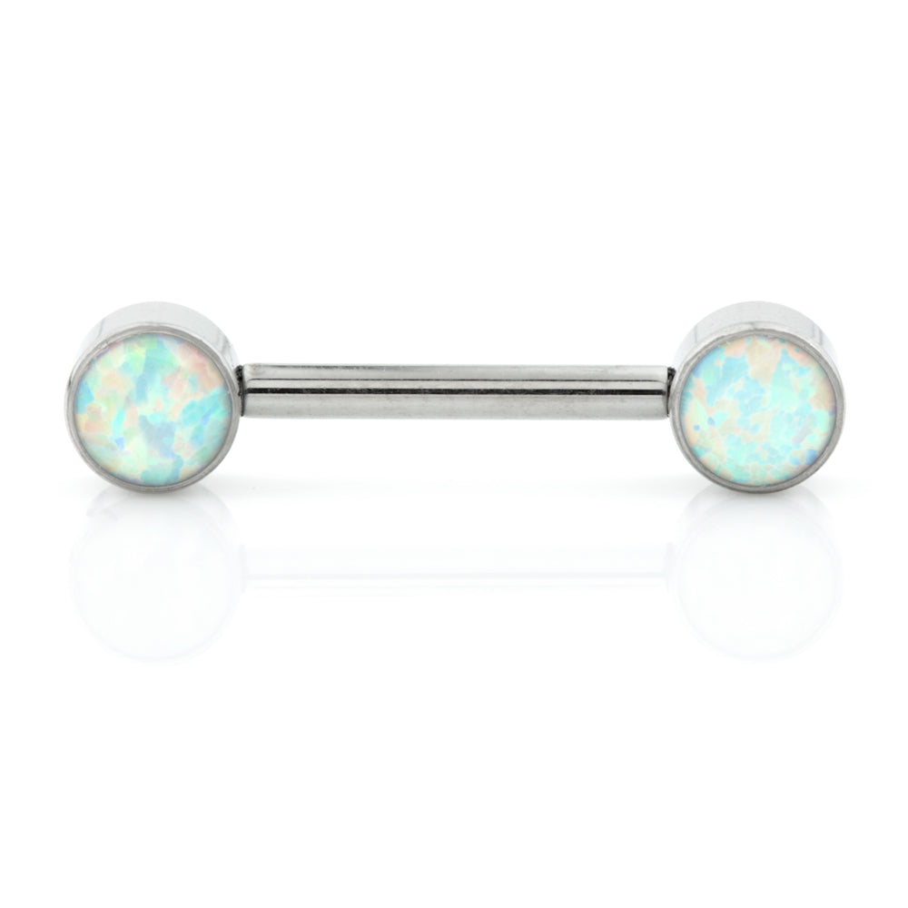 Ti Threadless Forward Facing Double Opal Plain Disk Barbell