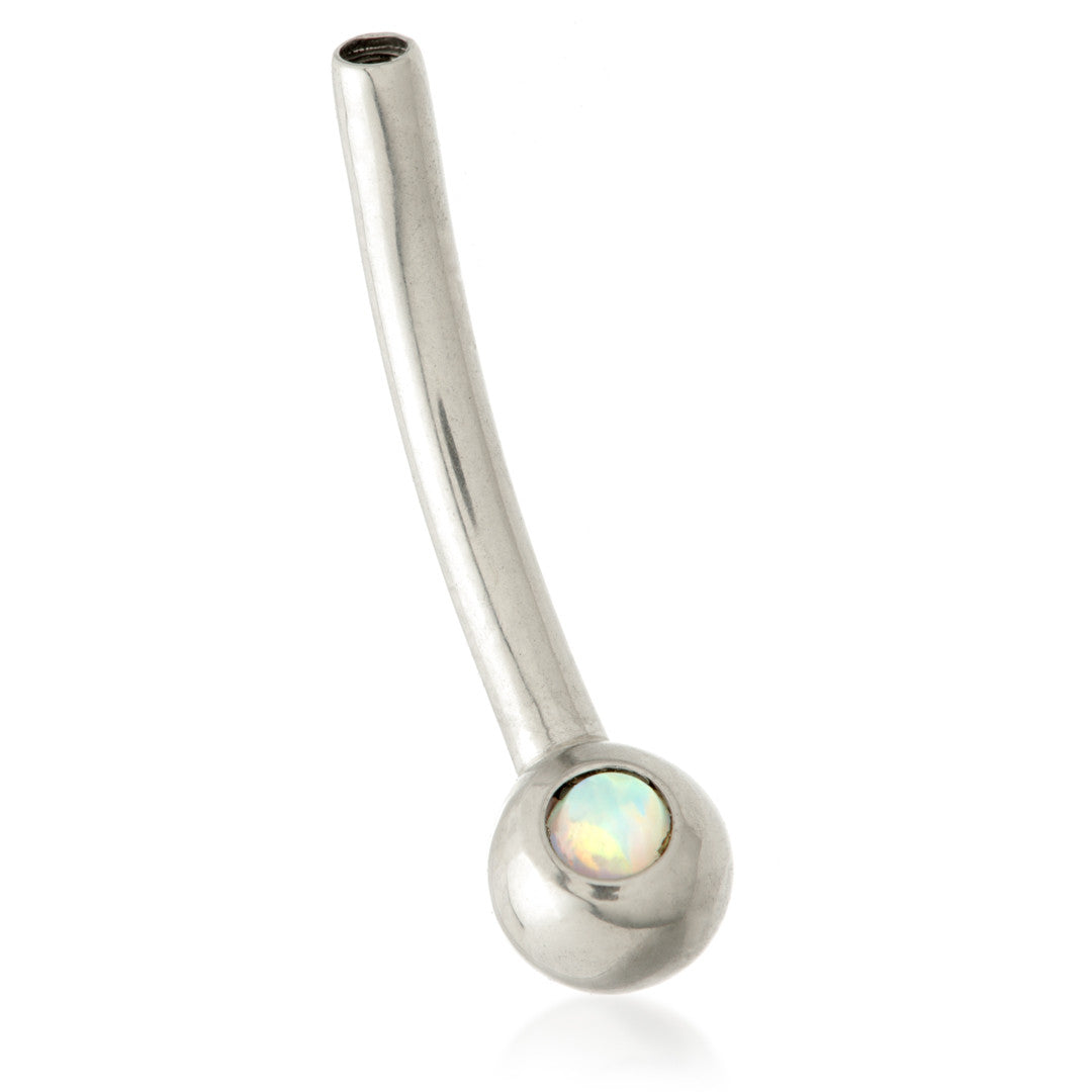 Ti Internal Micro Banana Stem with Fixed Opal Ball (1.2mm)