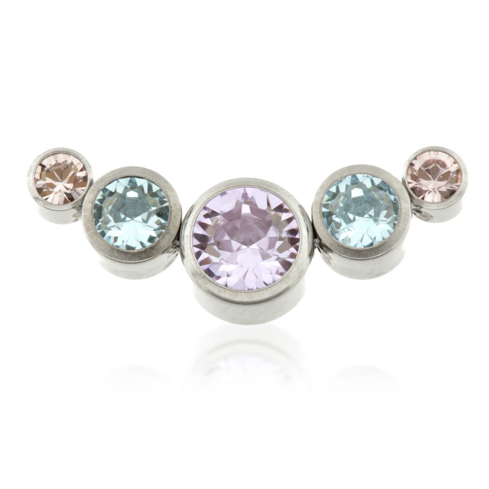 Ti Internal Multi Gem Crescent Attachment