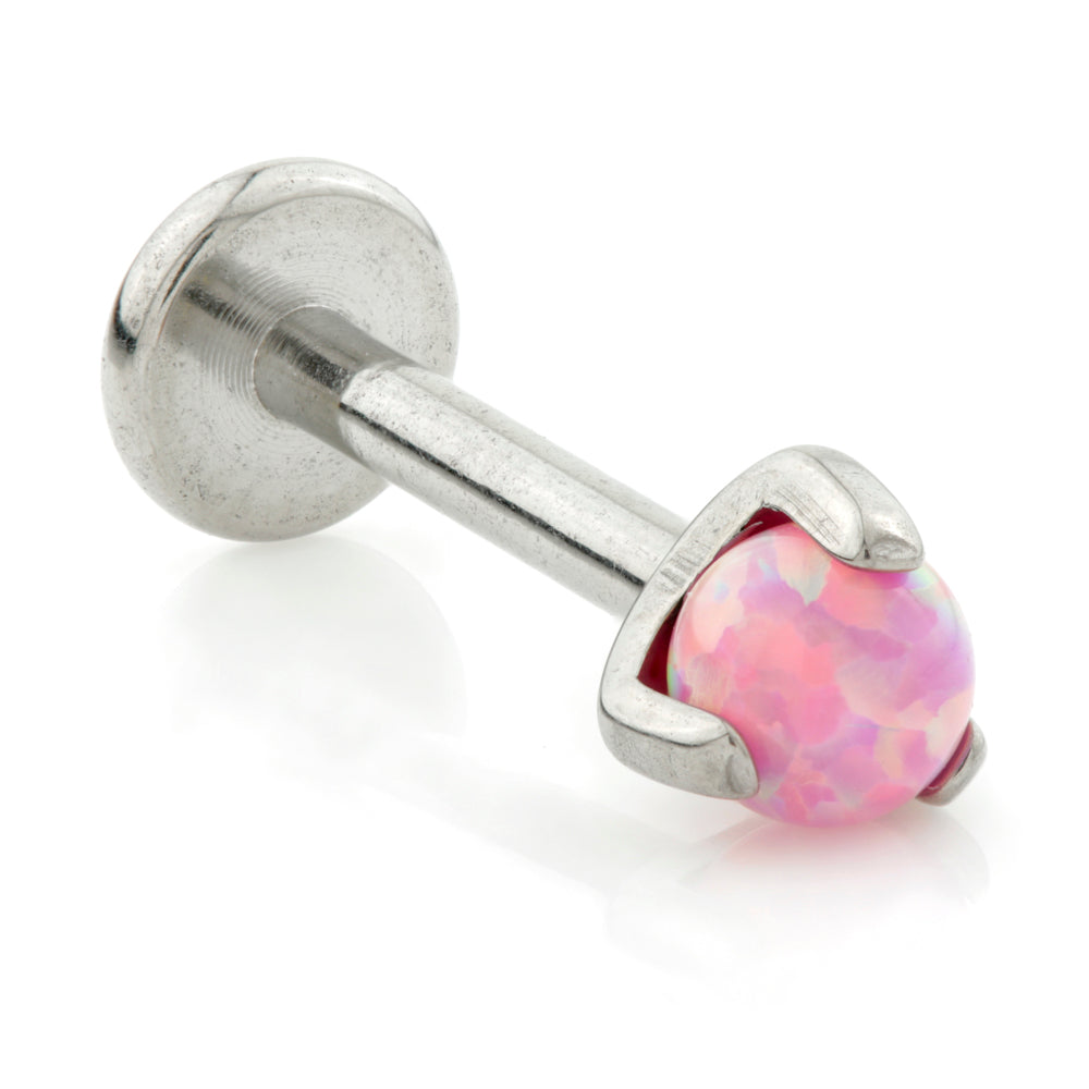 Ti Internal Thread Micro Labret with Opal Prong Set Ball