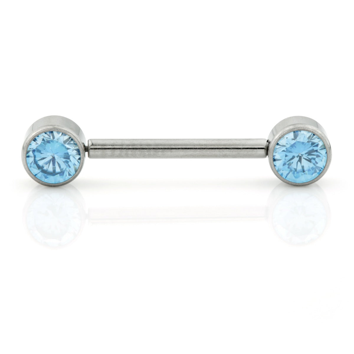 Ti Threadless Forward Facing Double Jewelled Plain Disk Barbell