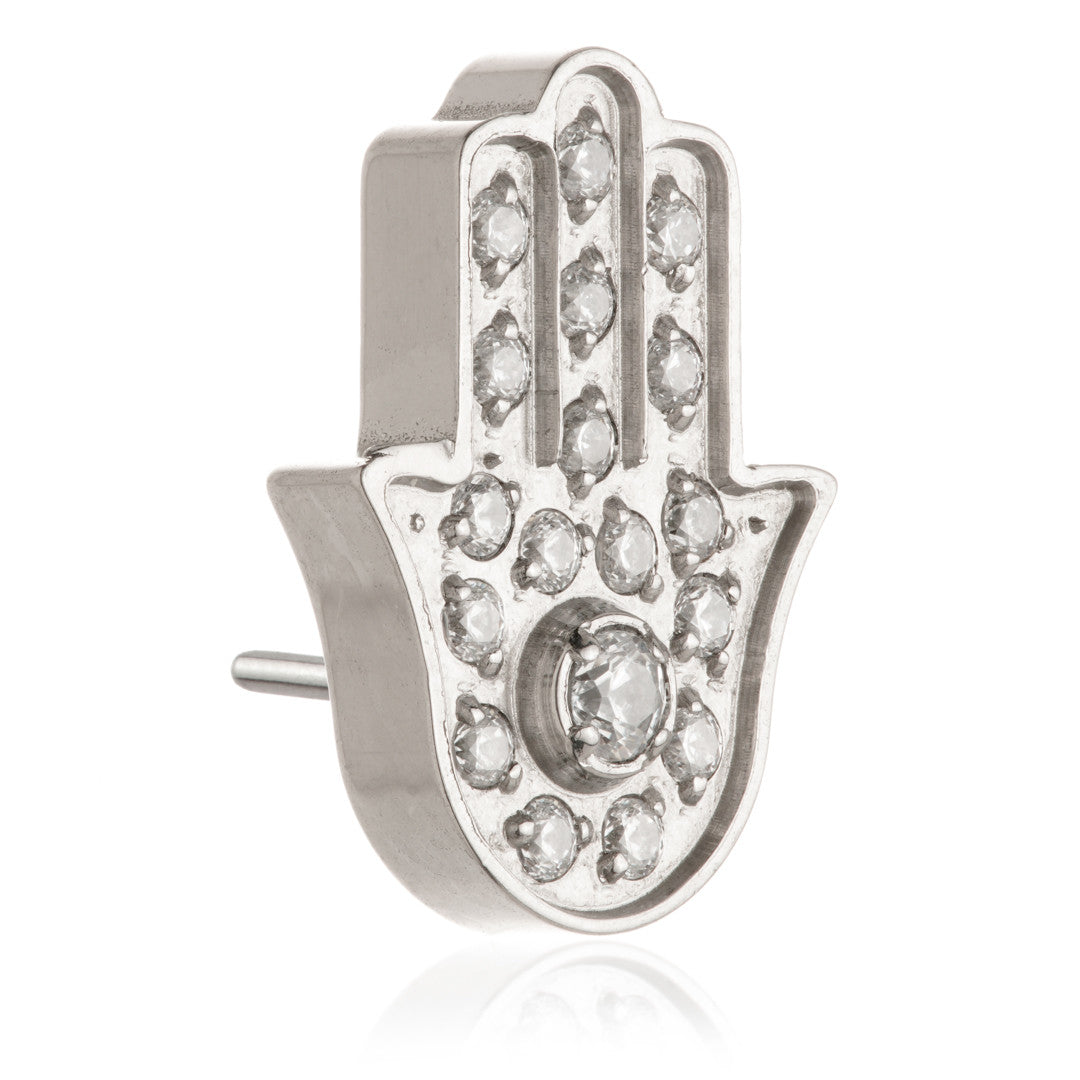 Ti Threadless Jewelled Hamsa Hand Attachment Pin