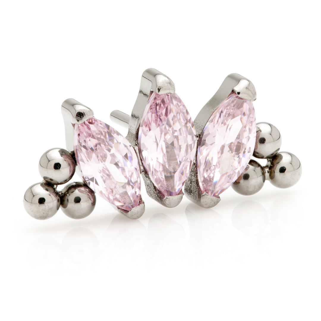 TiC Threadless Marquise Tri-Bead Cluster Attachment