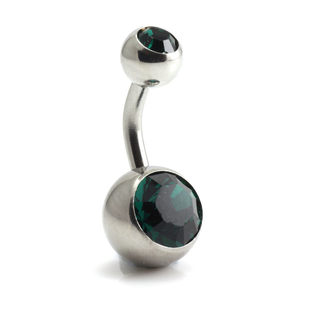 Titanium Baby External Thread Double Jewelled Navel - UK Made