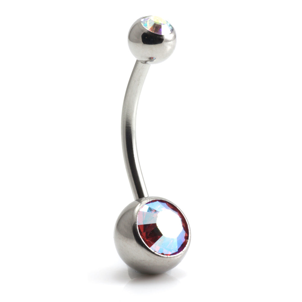 Titanium Baby External Thread Double Jewelled Navel - UK Made
