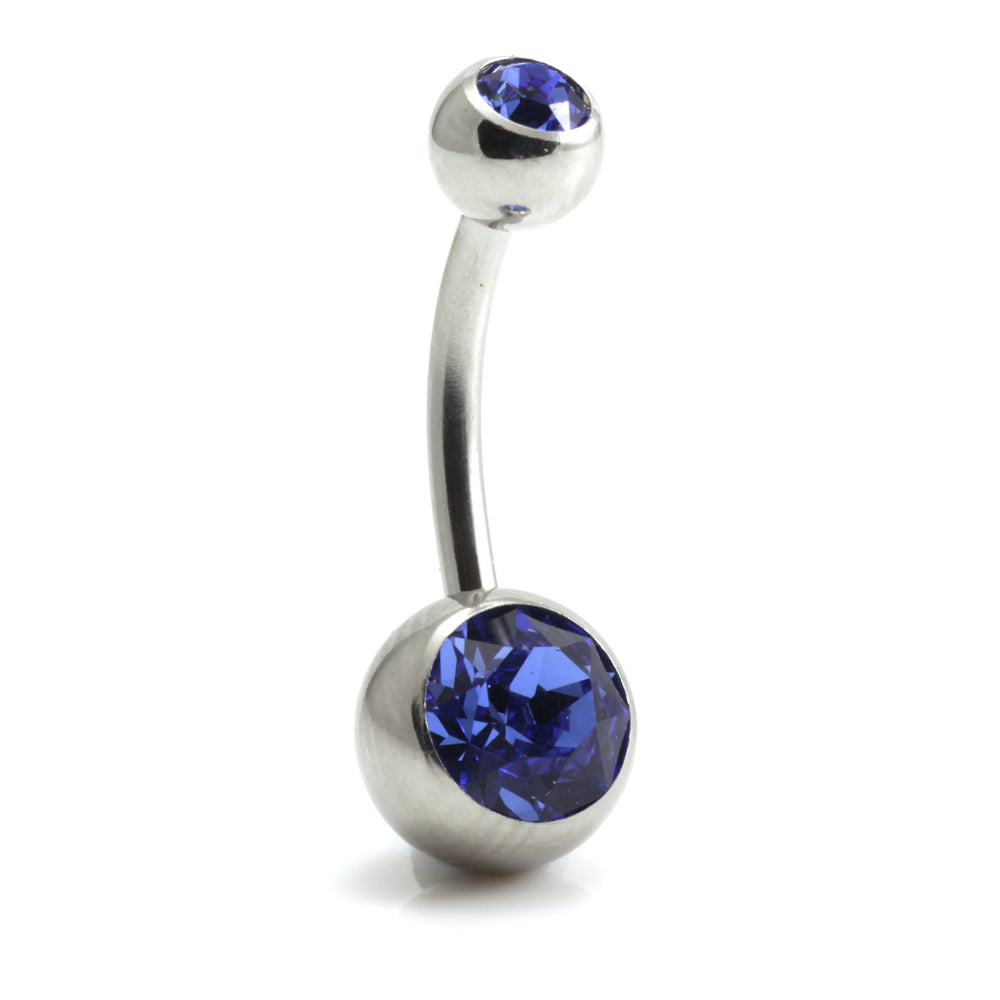 Titanium Baby External Thread Double Jewelled Navel - UK Made