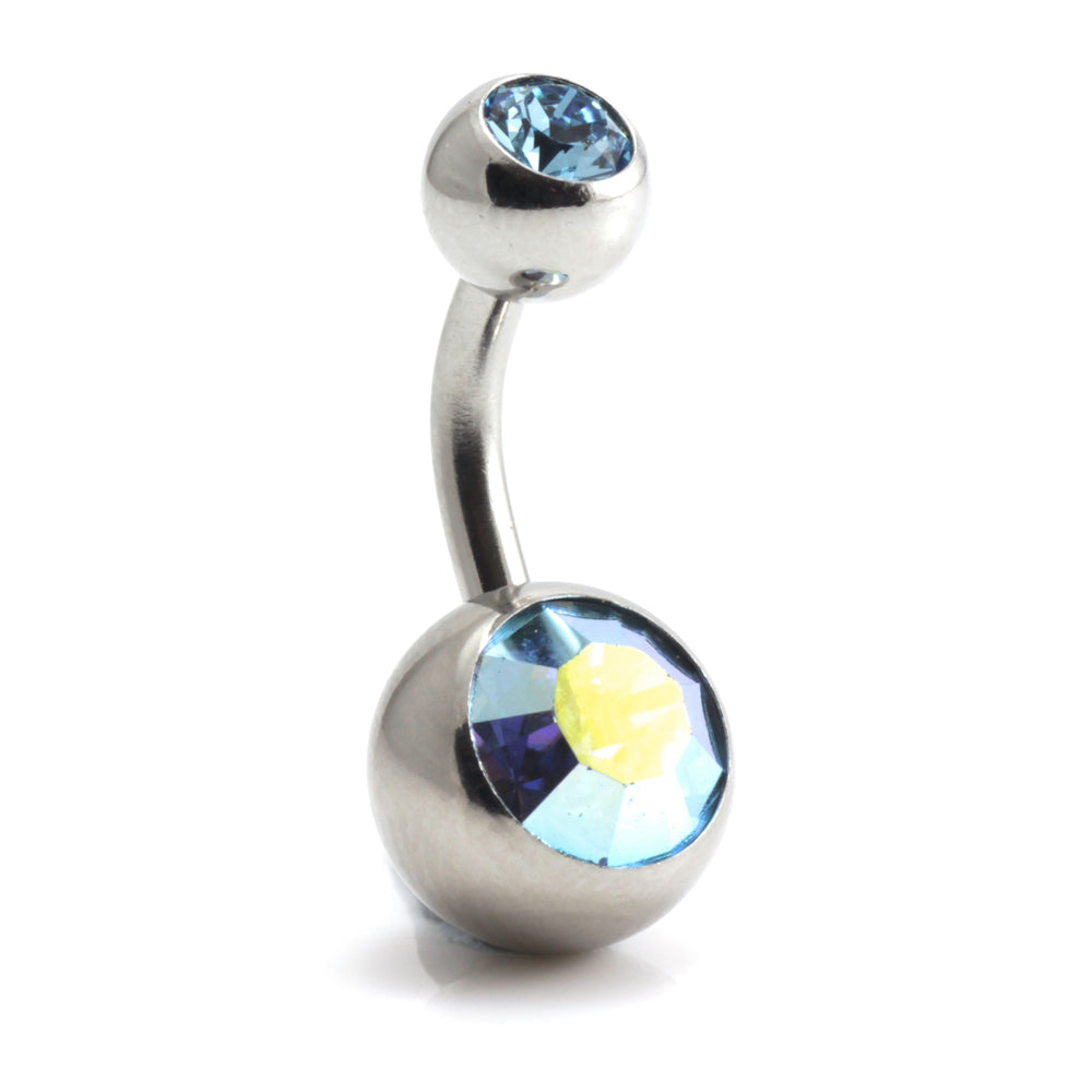 Titanium Baby External Thread Double Jewelled Navel - UK Made