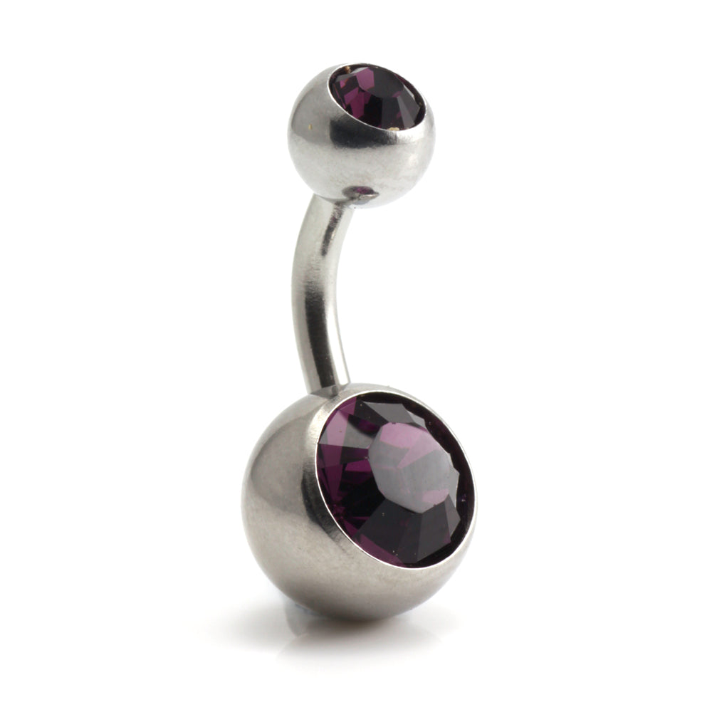 Titanium Baby External Thread Double Jewelled Navel - UK Made