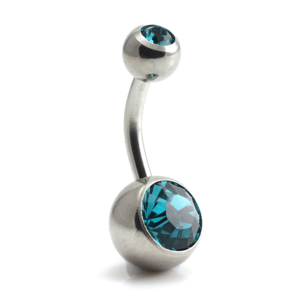 Titanium Baby External Thread Double Jewelled Navel - UK Made