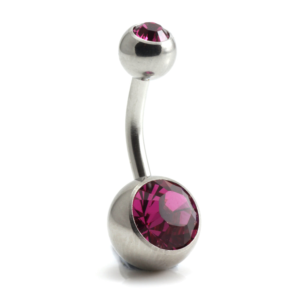 Titanium Baby External Thread Double Jewelled Navel - UK Made