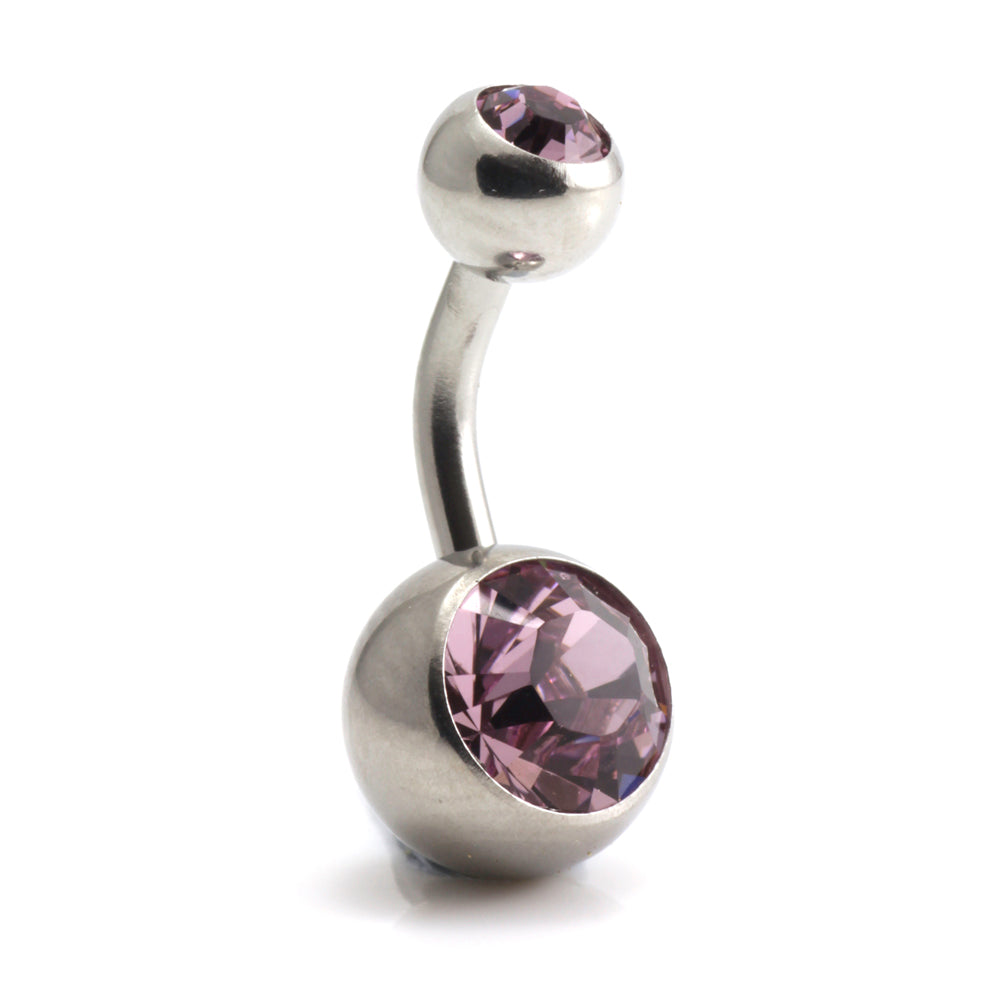 Titanium Baby External Thread Double Jewelled Navel - UK Made