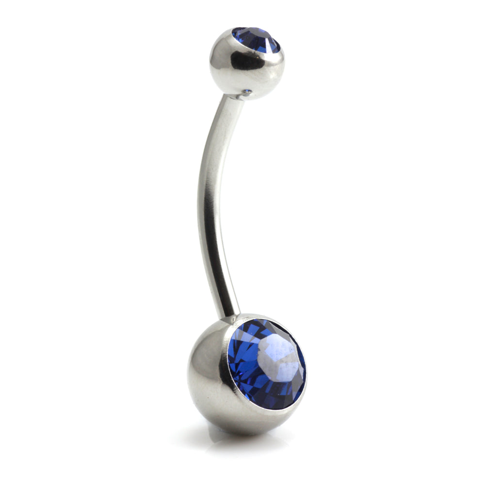 Titanium Baby External Thread Double Jewelled Navel - UK Made