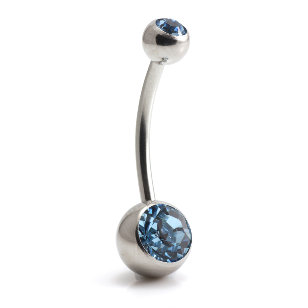Titanium Baby External Thread Double Jewelled Navel - UK Made