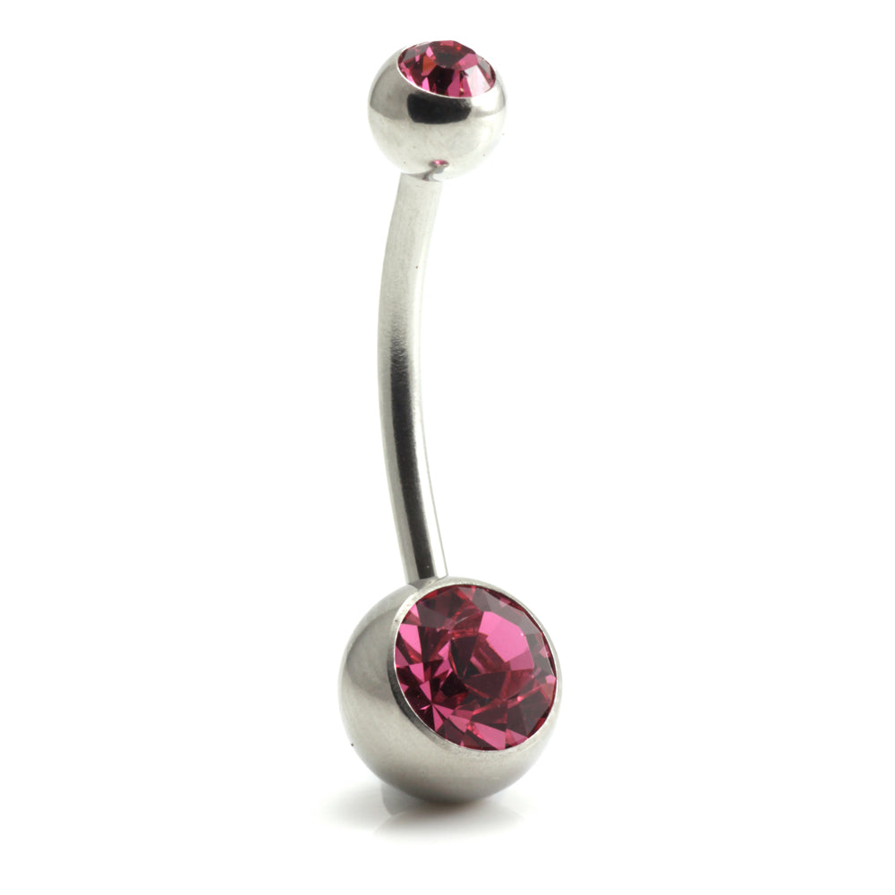 Titanium Baby External Thread Double Jewelled Navel - UK Made