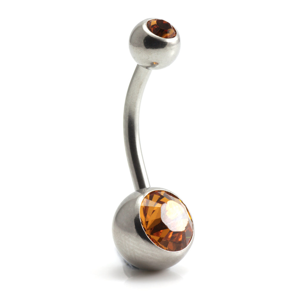Titanium Baby External Thread Double Jewelled Navel - UK Made