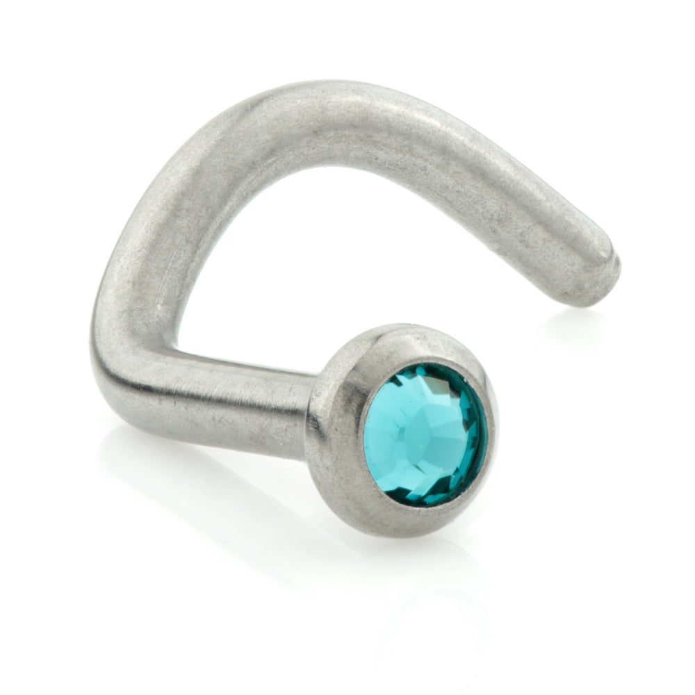 Titanium Disk Gem Nose Stud UK Made