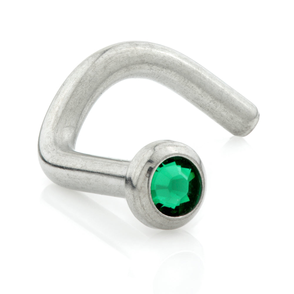 Titanium Disk Gem Nose Stud UK Made