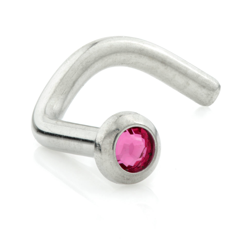 Titanium Disk Gem Nose Stud UK Made