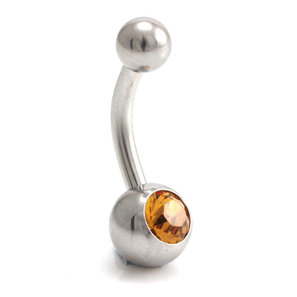 Steel External Thread Baby Jewelled Navel Bar