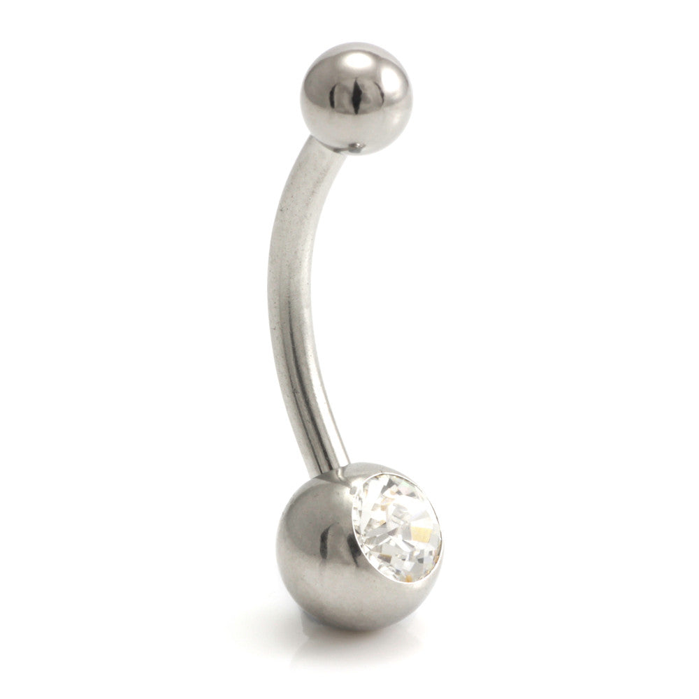 Ti Internal Thread Single Jewelled Baby Navel