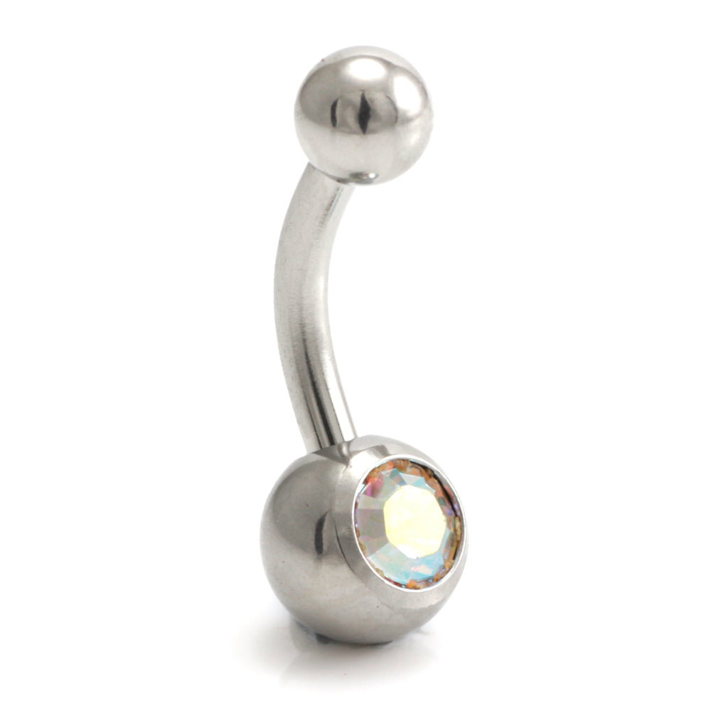 Titanium External Thread Baby Jewelled Navel - UK Made