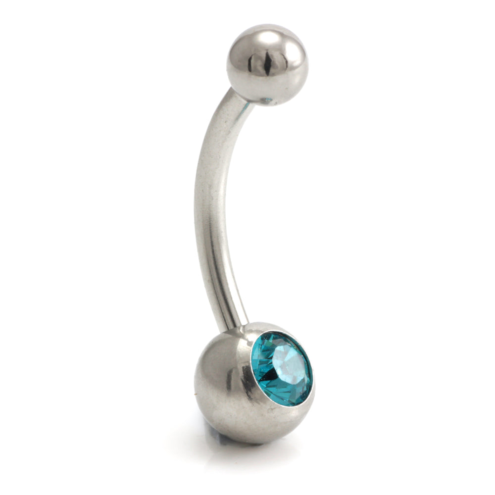 Titanium External Thread Baby Jewelled Navel - UK Made