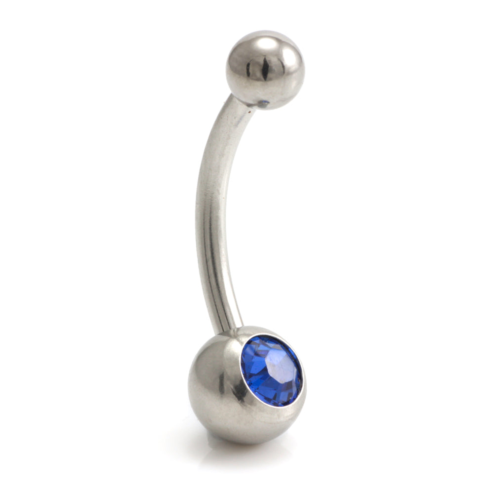 Titanium External Thread Baby Jewelled Navel - UK Made