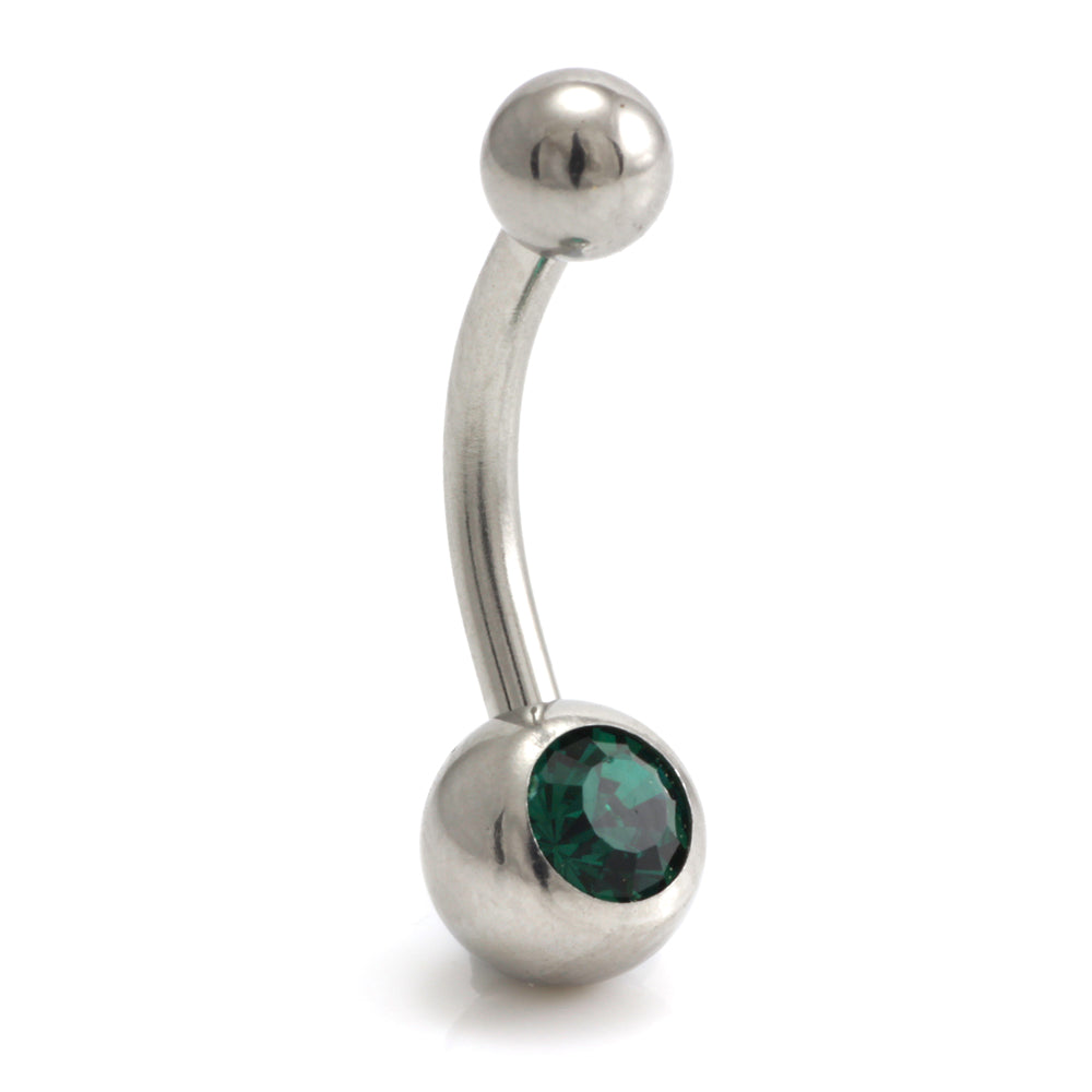Titanium External Thread Baby Jewelled Navel - UK Made