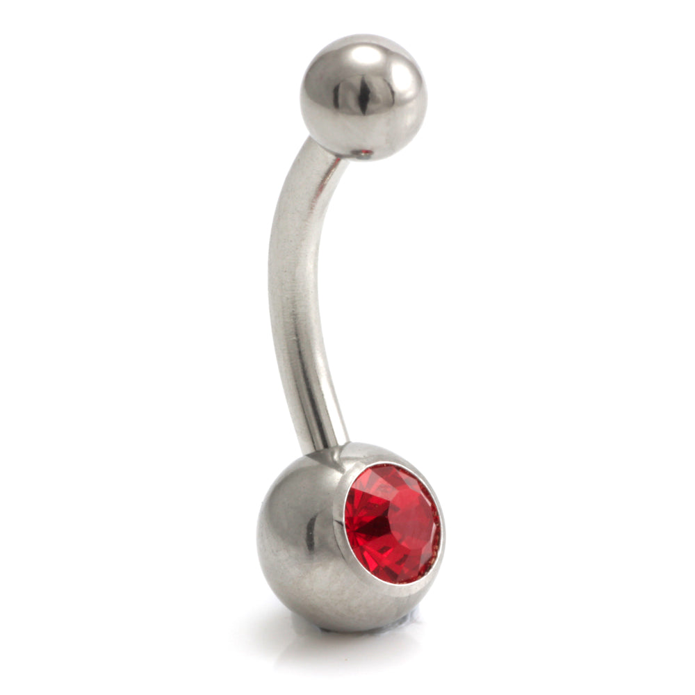 Titanium Internal Thread Single Jewelled Baby Navel - UK Made
