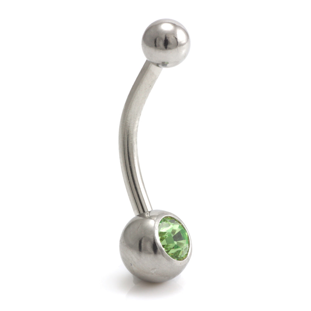 Titanium External Thread Baby Jewelled Navel - UK Made