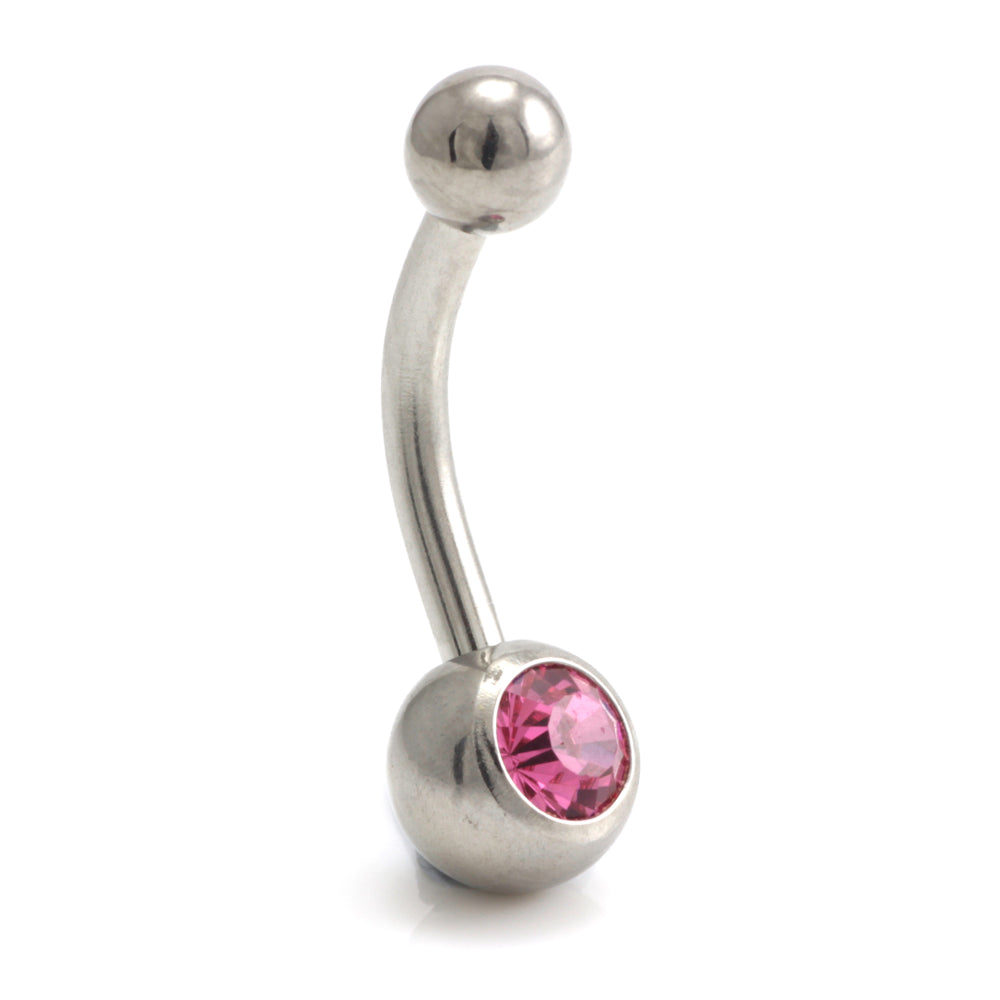 Titanium Internal Thread Single Jewelled Baby Navel - UK Made