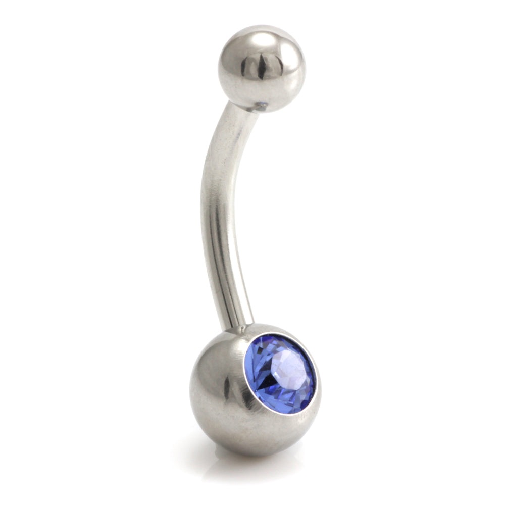 Titanium External Thread Baby Jewelled Navel - UK Made