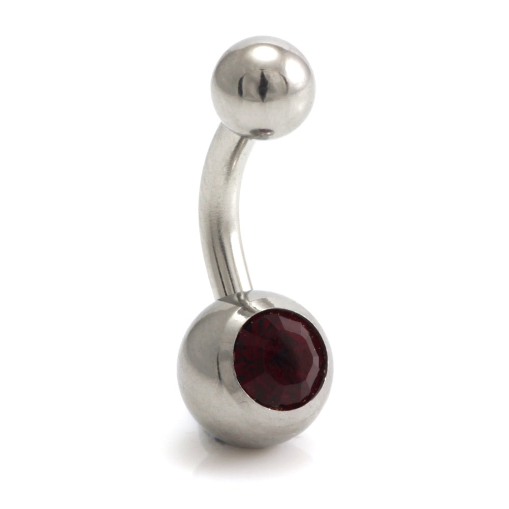 Titanium External Thread Baby Jewelled Navel - UK Made
