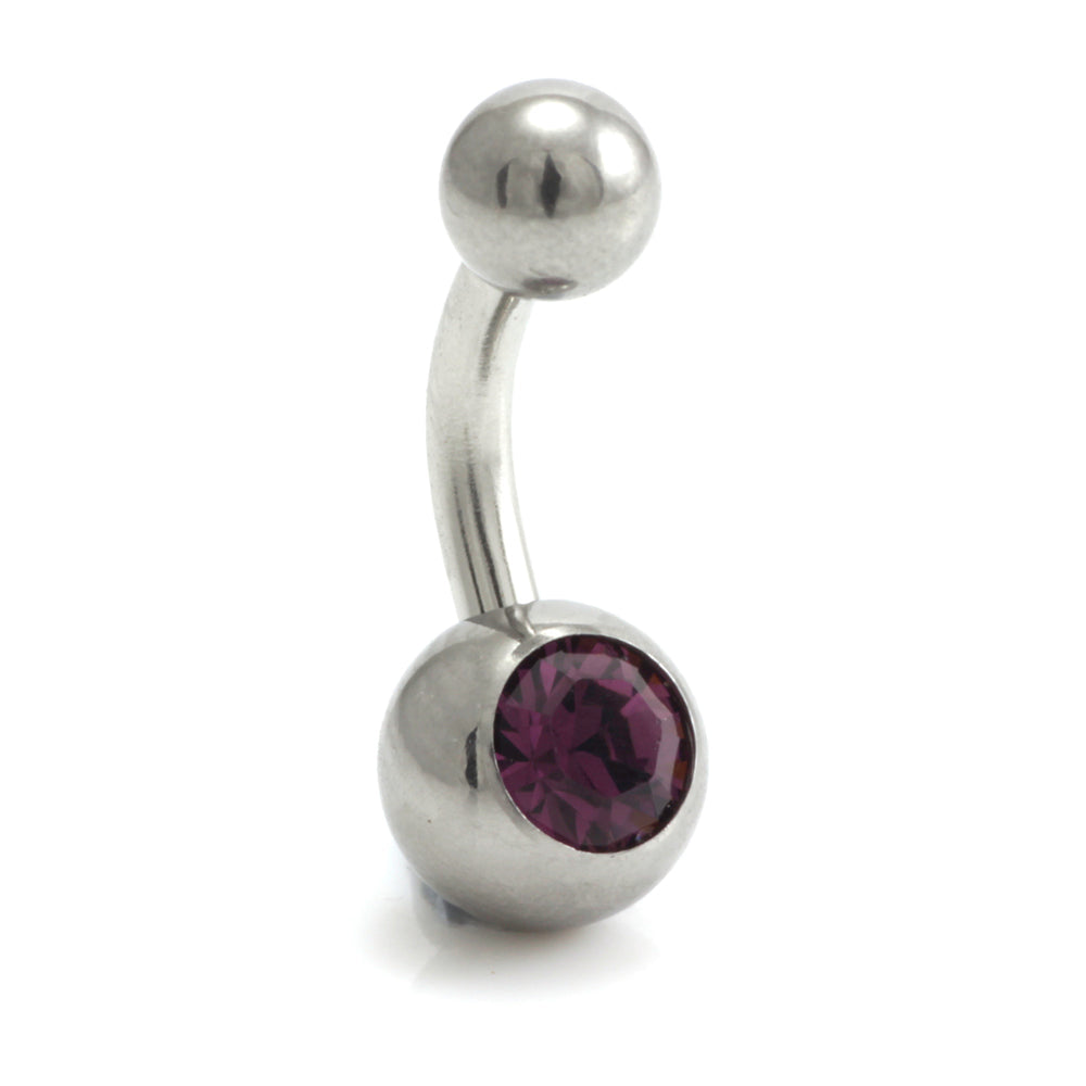 Titanium External Thread Baby Jewelled Navel - UK Made